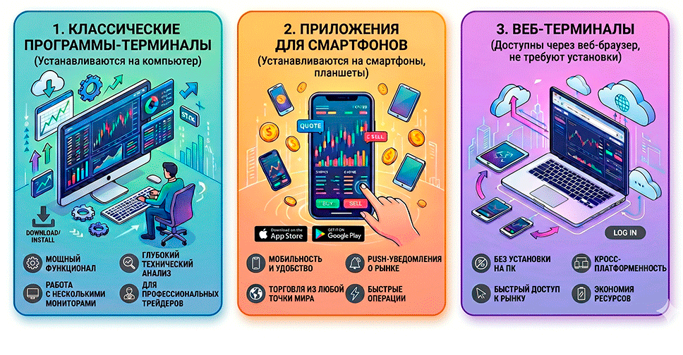 Функциональные особенности разных типов терминалов