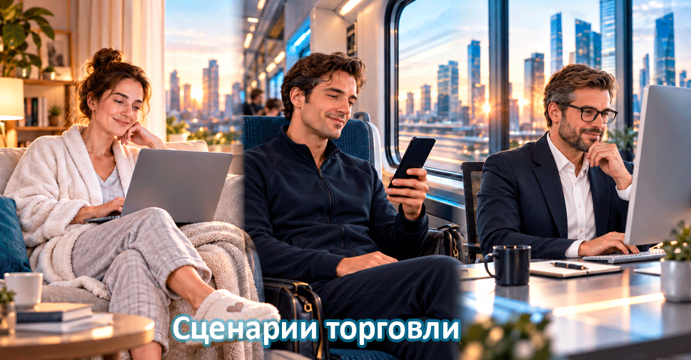 Сценарии торговли разных пользователей для примера
